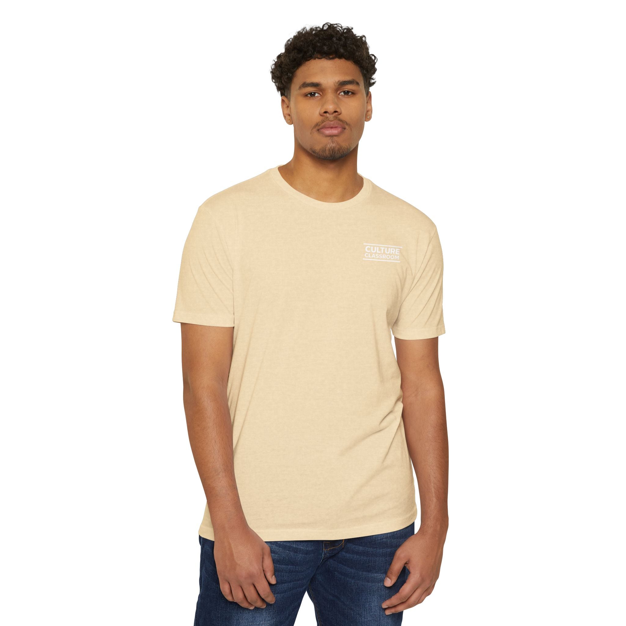 T-Shirt — Minimal 'Culture' Chest Logo Tee (Cream)